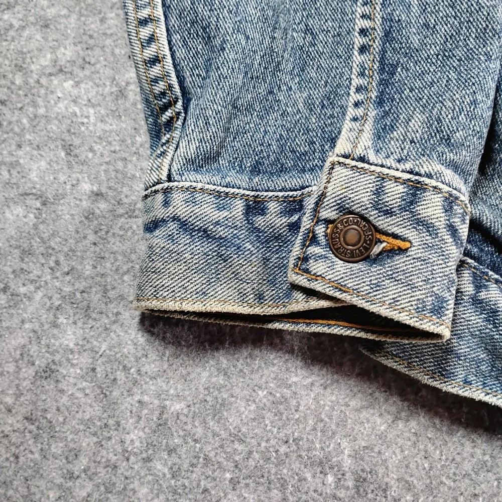 Vintage Levis 70507-4890 Mens Large Denim Trucker Jacket Blue Made in USA 90s - Picture 5 of 14